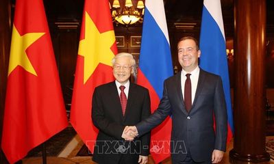 Tổng Bí thư Nguyễn Phú Trọng hội kiến Thủ tướng Nga, Chủ tịch Đảng nước Nga thống nhất