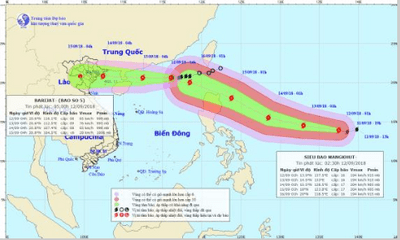 Dự báo thời tiết ngày 12/9: Bão số 5 đang mạnh lên, siêu bão Mangkhut hướng về Bắc Biển Đông