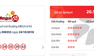 Kết quả xổ số Vietlott hôm nay 26/10/2018: Jackpot hơn 20 tỷ đồng 
