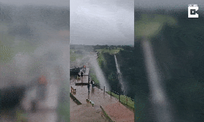 Video kỳ lạ thác nước cao 121m chảy lộn ngược lên trời