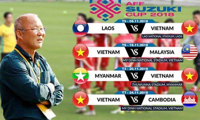 Lịch thi đấu chi tiết của đội tuyển Việt Nam tại AFF Suzuki Cup 2018