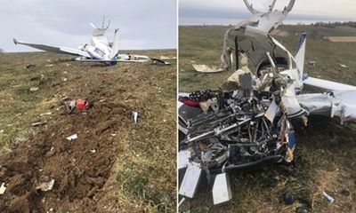 Máy bay rơi vì phi công lên cơn đau tim, 4 người thiệt mạng