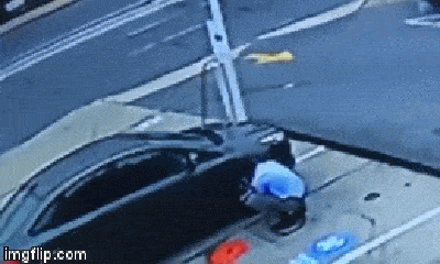 Video: Cận cảnh lốp xe nổ tung vì bơm quá căng