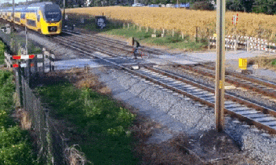 Video: Thanh niên đi xe đạp suýt chết khi cắt ngang đầu tàu hỏa