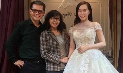 Cô dâu trẻ hơn NSND Trung Hiếu 19 tuổi ngọt ngào thử váy cưới trước hôn lễ