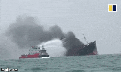 Vụ cháy tàu chở dầu Việt Nam: Tìm thấy thi thể một thuyền viên mất tích 