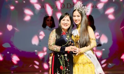 Giọng ca Sao Mai vượt gần 100 người đẹp, đăng quang Hoa hậu Áo dài Việt Nam 2019