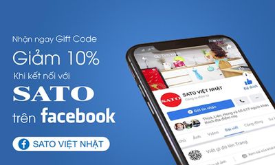 Nhận ngay gift code giảm giá 10% khi kết nối với Sato qua facebook