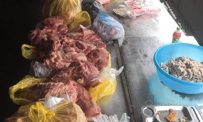 Rùng mình phát hiện gần 300 kg thịt lợn bẩn chuẩn bị chế biến cho học sinh ở Sa Pa