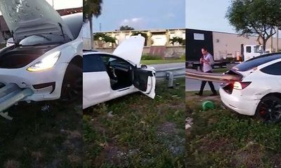 Video: Bị lan can đường đâm xuyên qua ô tô, tài xế thoát chết khó tin