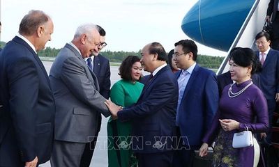 Thủ tướng Nguyễn Xuân Phúc tới Saint Petersburg bắt đầu thăm chính thức Liên bang Nga