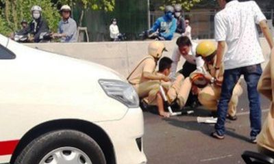 Bắc Giang: Bị yêu cầu dừng xe để kiểm tra, nam thanh niên tông thẳng thiếu úy CSGT