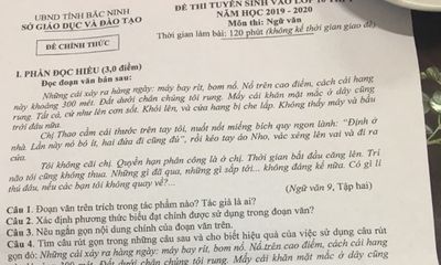 Đáp án, đề thi môn Ngữ Văn vào lớp 10 tại Bắc Ninh chuẩn và chính xác nhất