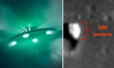 NASA làm lộ hình ảnh UFO khổng lồ dài 300 mét trong miệng núi lửa trên Mặt trăng?