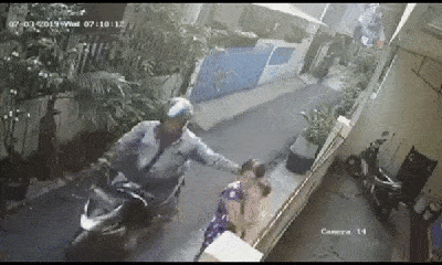 Video: Bị cướp giật dây chuyền, người phụ nữ bế trẻ nhỏ ngã ngửa đập đầu xuống đường