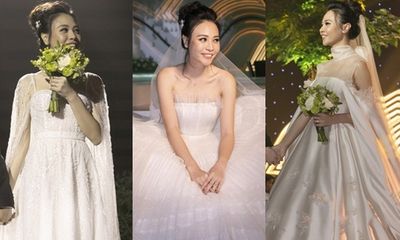 Cận cảnh 3 bộ váy cưới lộng lẫy khiến Đàm Thu Trang đẹp như công chúa trong đám cưới với Cường Đô la