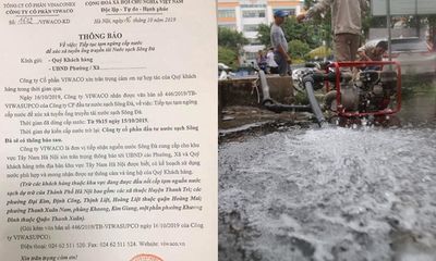 Súc xả bể chứa, công ty nước sạch Sông Đà dừng cấp nước vô thời hạn