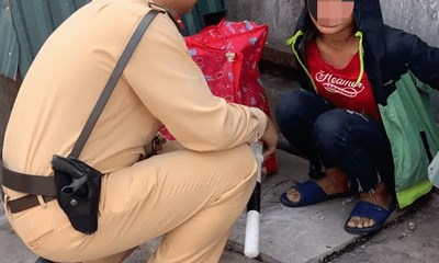 CSGT Hà Nội giúp đỡ bé gái 13 tuổi đói lả ở bến xe