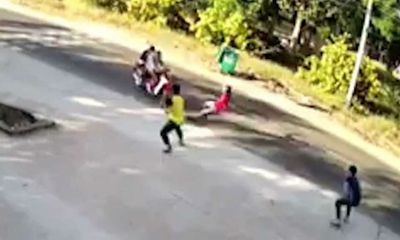 Video: Hai tên cướp liều lĩnh tông gãy chân công an xã khi bị chốt chặn