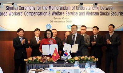 BHXH Việt Nam ký kết Bản ghi nhớ hợp tác với cơ quan Phúc lợi và đền bù cho người lao động Hàn Quốc giai đoạn 2020-2025 