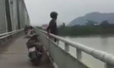Để lại xe máy trên cầu, nam thanh niên nhảy xuống sông Lam tự tử