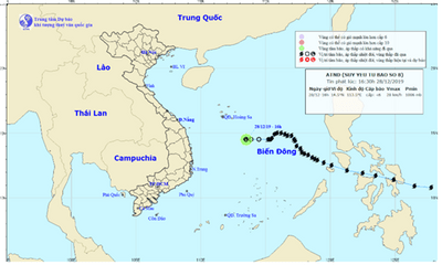 Bão Phanfone suy yếu thành áp thấp nhiệt đới trên Biển Đông