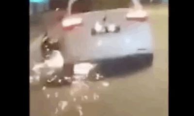 Video: Tài xế say xỉn lái ô tô kéo lê xe máy dưới gầm suốt 1km, cà mặt đường tung lửa