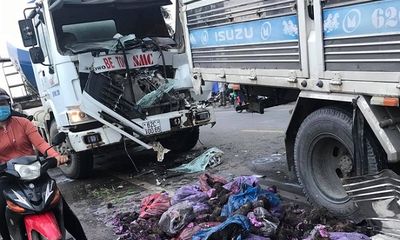 Xe tải gây tai nạn liên hoàn, 3 tài xế bị thương nặng