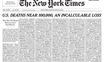 Dành trang nhất để viết tên nạn nhân tử vong do Covid-19, New York Times khiến độc giả không khỏi xót xa