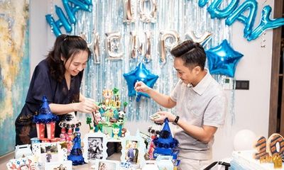 Vợ chồng Cường đô La rạng rỡ trong tiệc sinh nhật Subeo, Đàm Thu Trang lộ ngoại hình mũm mĩm gây chú