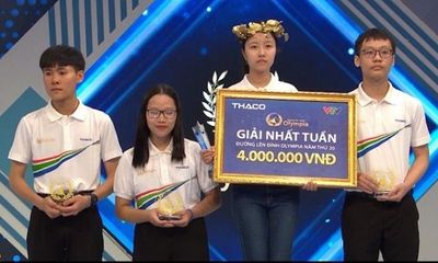 Nữ sinh Quảng Nam thắng áp đảo 3 bạn chơi, lập kỷ lục về điểm số tại Đường lên đỉnh Olympia
