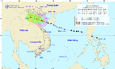 Bão số 2 cách bờ biển Thái Bình-Nghệ An khoảng 120km, gió giật cấp 10