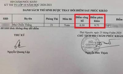 Bài thi toán vào lớp 10 tăng từ 0,5 lên 9,75 điểm sau phúc khảo, sở GD-ĐT tỉnh Thái Nguyên lý giải