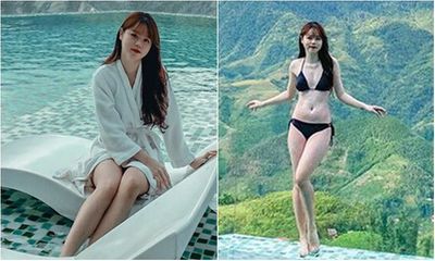 Huỳnh Anh khoe chân dài nuột nà bên bể bơi, không quên dằn mặt khiến anti-fan 