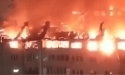 Video cháy kinh hoàng giữa đêm thiêu rụi gần 90 căn hộ ở Nga