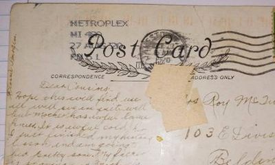 Hé lộ nội dung tấm bưu thiệp được gửi từ quá khứ cách đây đến gần... 100 năm