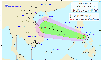 Xuất hiện áp thấp nhiệt đới giật cấp 8 gần biển Đông