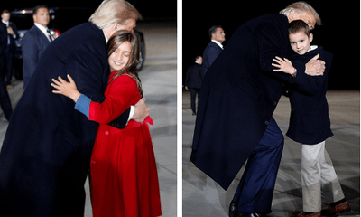 Hai nhóc tì được Tổng thống Trump âu yếm gây chú ý, chiếm trọn 