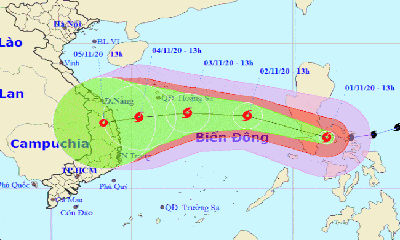 Siêu bão Goni giật cấp 17, di chuyển nhanh, hướng vào Đà Nẵng đến Phú Yên