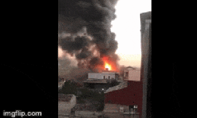 Xưởng gỗ ở Nam Định bốc cháy kinh hoàng, khói đen bao trùm kèm tiếng nổ lớn