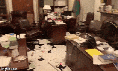 Video: Sững sờ cảnh hoang tàn tại văn phòng Chủ tịch Hạ viện sau trận 