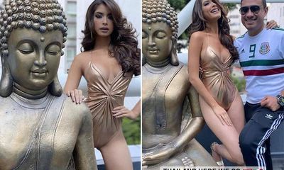 Diện bikini phô diễn tài catwalk bên tượng Phật, Miss Grand Mexico hứng 