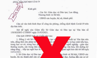 Bắc Ninh: Truy người giả mạo văn bản cho học sinh nghỉ học từ 1/4 để phòng dịch COVID-19