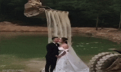Muốn chụp ảnh cưới bên thác nước, cặp đôi nghĩ ra ý tưởng 