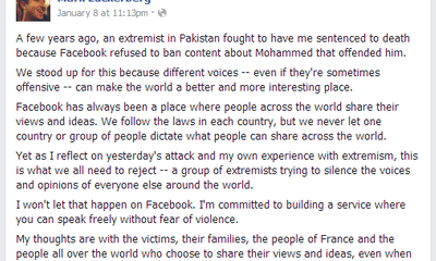 Charlie Hebdo: Facebook kiểm duyệt hình ảnh nhà tiên tri Mohammed