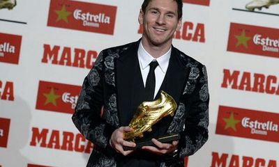 Messi lịch lãm nhận giải Chiếc Giày Vàng châu Âu