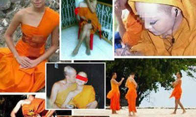 Sốc nặng với hình ảnh nhà sư Thái Lan “ôm hôn, uống rượu”
