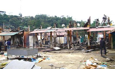 Hà Giang: Cháy chợ ở huyện Xín Mần, 11 gian hàng bị thiêu rụi