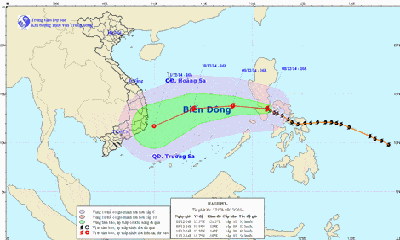 Sáng mai (9/12), bão Hagupit giật cấp 9 vào biển Đông