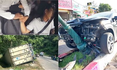 Tin tức tai nạn giao thông mới nhất ngày 17/9: Xe container lật nghiêng khi ôm cua đổ đèo, tài xế tử vong trong cabin
